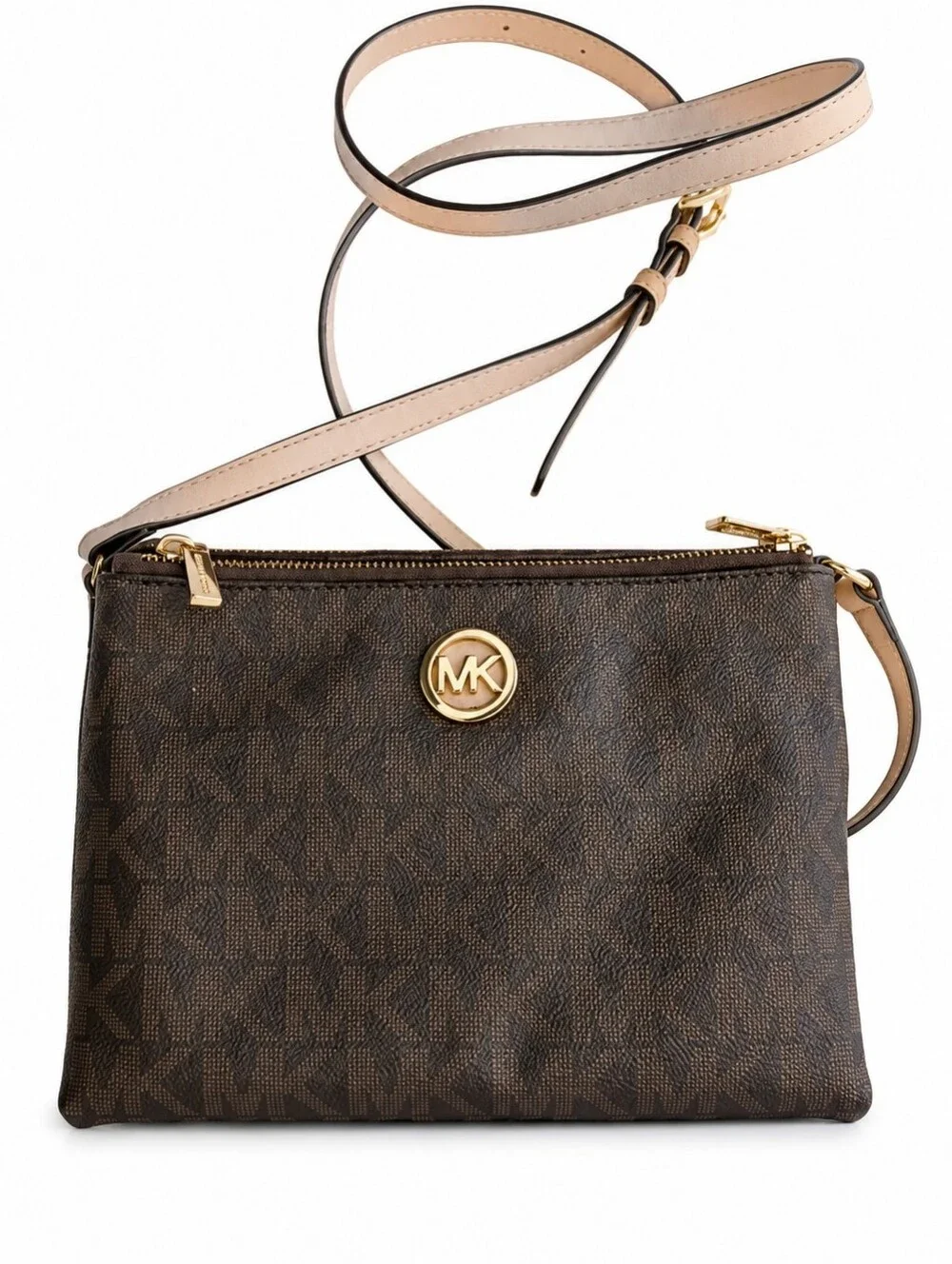 Michael Kors Fulton crossbody bag in signature Brown